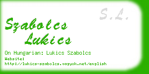 szabolcs lukics business card